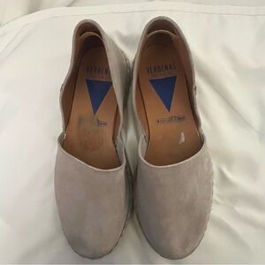 This is a pair of Verbenas Carmen espadrilles in gray suede leather